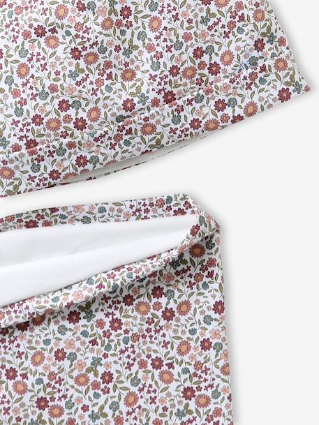 Bloemige set voor meisjes muts + snood rozenhout - vertbaudet enfant 