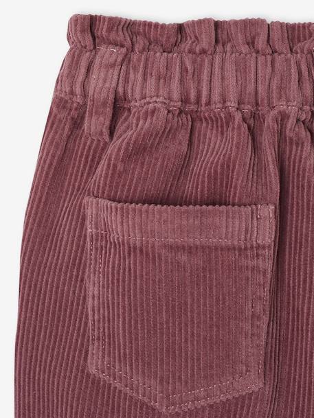 Fluwelen short met paperbag-vorm meisjes chocoladebruin+grijs+groenblauw+kameel+kaneel+zachtpaars - vertbaudet enfant 