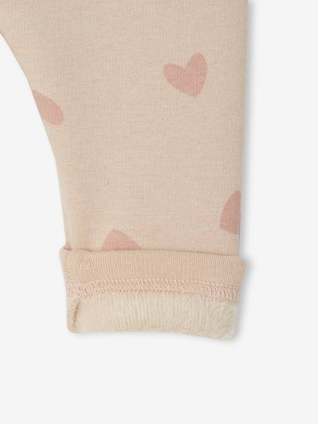 Gevoerde baby legging in fleece mesh nachtblauw+roze (poederkleur)+terracotta - vertbaudet enfant 