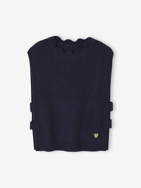 Mouwloze meisjestrui met versieringen marineblauw+olijf - vertbaudet enfant 