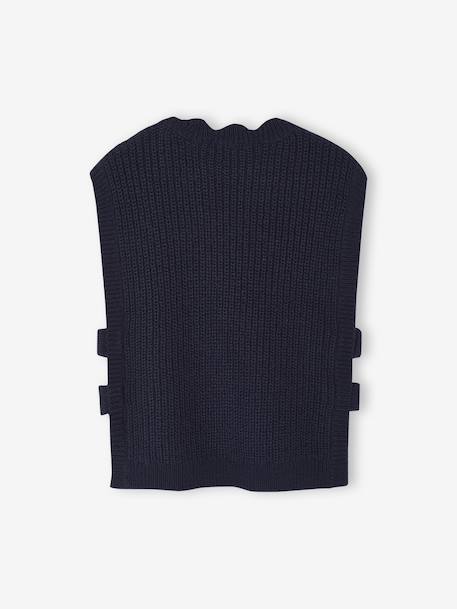 Mouwloze meisjestrui met versieringen marineblauw+olijf - vertbaudet enfant 