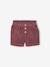 Fluwelen short met paperbag-vorm meisjes chocoladebruin+grijs+groenblauw+kameel+kaneel+zachtpaars - vertbaudet enfant 