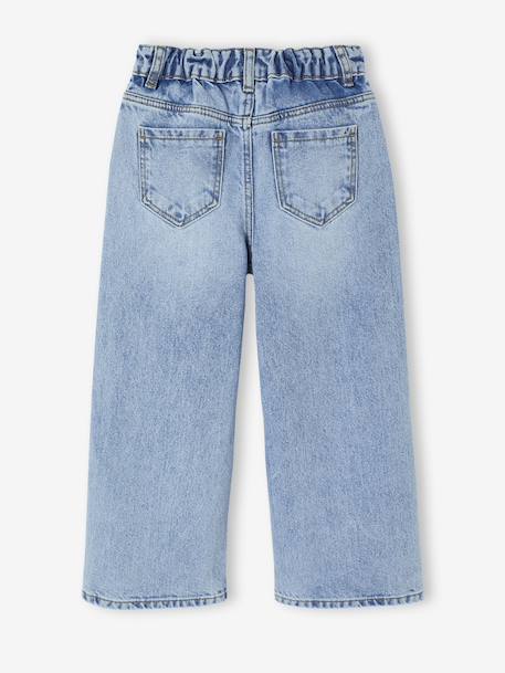 Wijde meisjesjeans blauw+denimgrijs+gebleekt denim+middenblauw+ongewassen denim+stone+zwart denim - vertbaudet enfant 