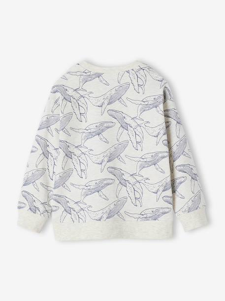Jongensshirt in sweaterlook met print ecru+gemêleerd wit+pecannoot - vertbaudet enfant 