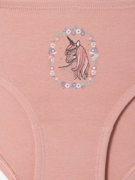 Set van 5 bijpassende slipjes voor meisjes rozen - vertbaudet enfant 
