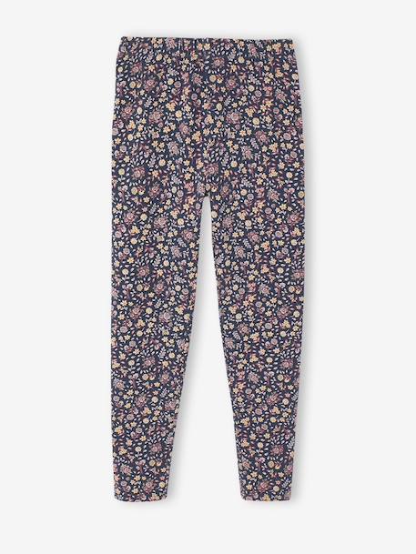 Bedrukte legging voor meisjes amandelgroen+blauw+blauwgroen+groen, bedrukt+inktblauw+roze, bedrukt+zachtpaars - vertbaudet enfant 