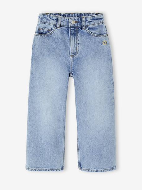 Wijde meisjesjeans blauw+denimgrijs+gebleekt denim+middenblauw+ongewassen denim+stone+zwart denim - vertbaudet enfant 