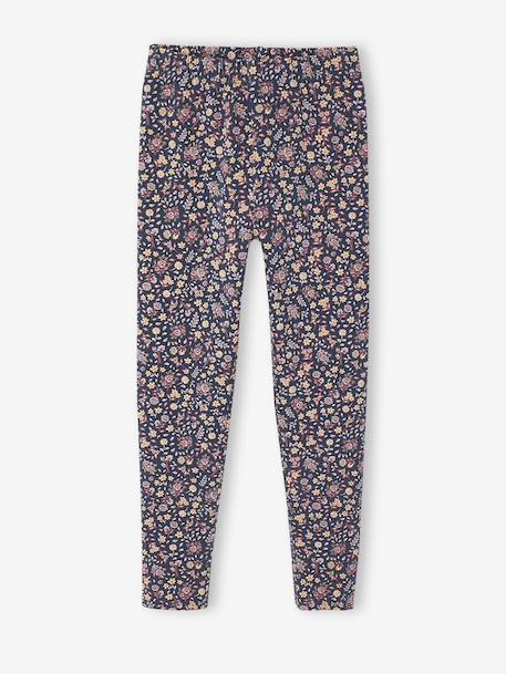 Bedrukte legging voor meisjes amandelgroen+blauw+blauwgroen+groen, bedrukt+inktblauw+roze, bedrukt+zachtpaars - vertbaudet enfant 