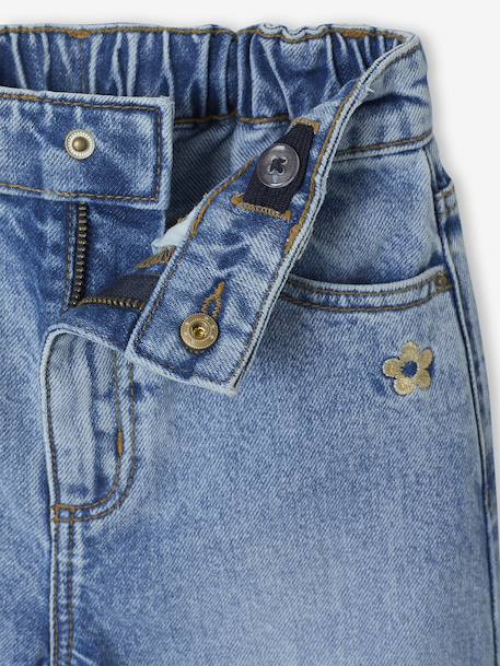 Wijde meisjesjeans blauw+denimgrijs+gebleekt denim+middenblauw+ongewassen denim+stone+zwart denim - vertbaudet enfant 