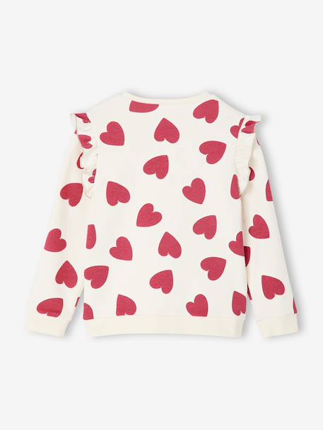 Meisjessweater met ruches op de mouwen groengrijs+inktblauw+vanille - vertbaudet enfant 