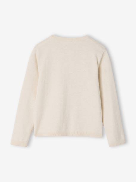 Meisjesvest Basics van fijn breisel antraciet+gemêleerd beige+grijsblauw+marineblauw+pruim+rozenhout+smaragdgroen+vanille - vertbaudet enfant 