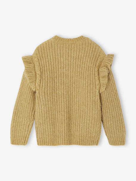 Trui met ruches en kabels voor meisjes goudbeige - vertbaudet enfant 