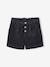 Fluwelen short met paperbag-vorm meisjes chocoladebruin+grijs+groenblauw+kameel+kaneel+zachtpaars - vertbaudet enfant 