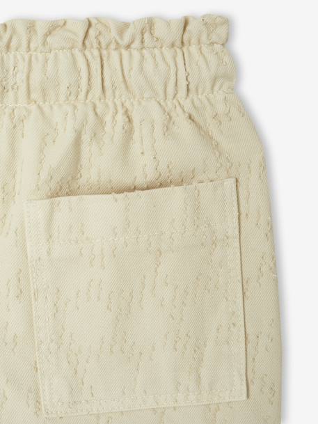 Wijde broek met plumetis ecru - vertbaudet enfant 