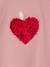 T-shirt voor meisjes met hartjesprint en lange mouwen ecru+rouge - vertbaudet enfant 