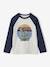 Oeko-Tex® grafisch jongens-T-shirt met raglanmouwen gemêleerd wit+kaki+korstmos+pecannoot - vertbaudet enfant 