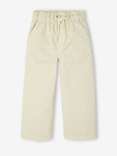 Wijde broek met plumetis ecru - vertbaudet enfant 
