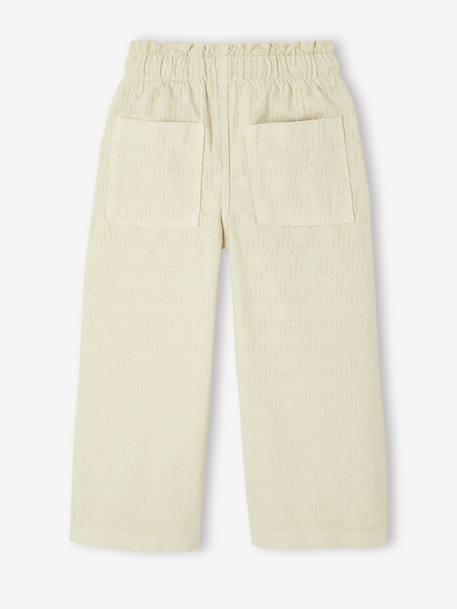 Wijde broek met plumetis ecru - vertbaudet enfant 