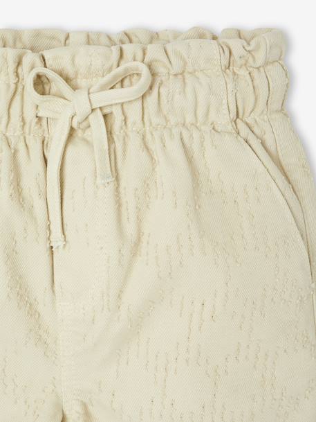Wijde broek met plumetis ecru - vertbaudet enfant 