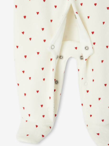 Set van 3 babyslaappakje voor pasgeborenen 'coeurs' in fluweel / velours nachtblauw - vertbaudet enfant 