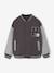 Teddy-sweatshirt in fleece voor jongens met lusbadge. antraciet+dennen+marineblauw+smaragdgroen - vertbaudet enfant 