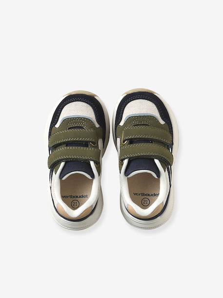 Sneakers met klittenband voor jongens marineblauw+veel blauw - vertbaudet enfant 