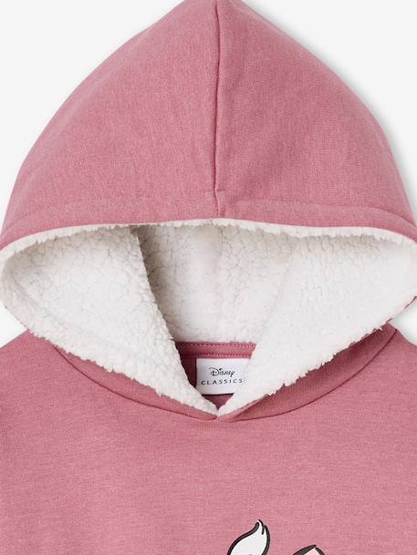 Marie sweater met capuchon van fleece rozen - vertbaudet enfant 