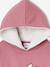 Marie sweater met capuchon van fleece rozen - vertbaudet enfant 