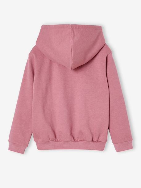 Marie sweater met capuchon van fleece rozen - vertbaudet enfant 