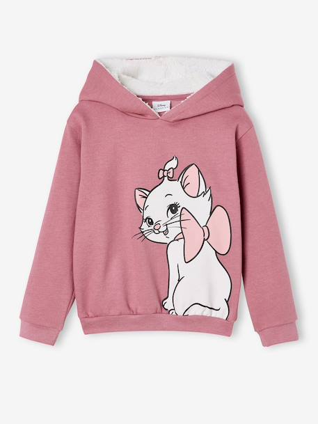Marie sweater met capuchon van fleece rozen - vertbaudet enfant 