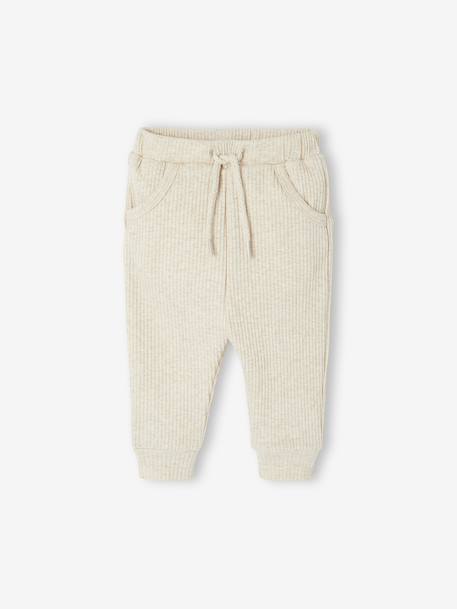 Effen set met broek en sokken gemêleerd beige - vertbaudet enfant 