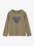 Meisjesshirt met lovertjes ecru+olijf - vertbaudet enfant 
