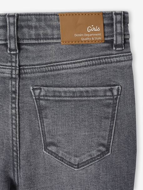 Slim meisjesjeans smal denimgrijs+donkerblauw+gebleekt denim+grijs+middenblauw - vertbaudet enfant 
