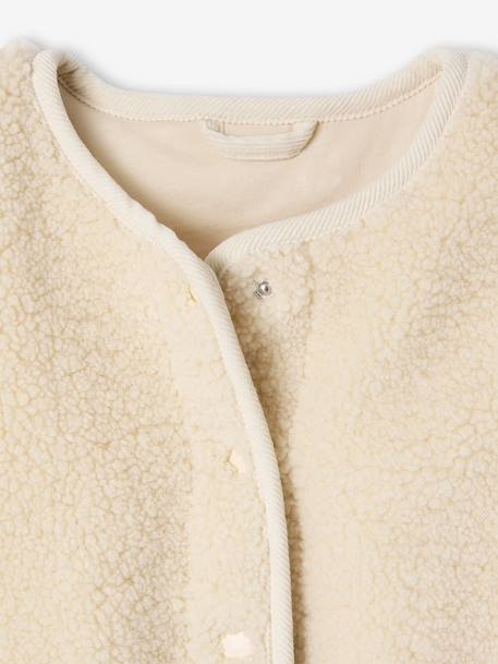 Mouwloos meisjesvest van sherpa pruim+rouge+vanille - vertbaudet enfant 