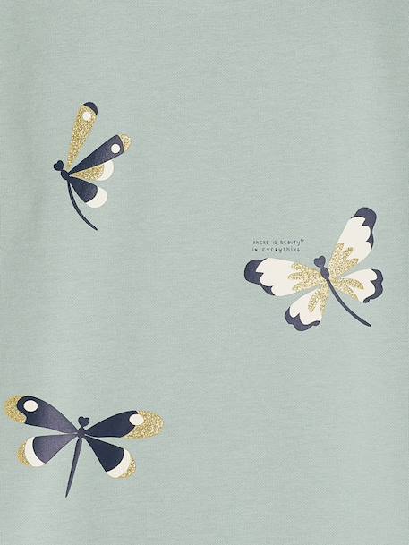 Basics fleece meisjesjurk marineblauw+saliegroen - vertbaudet enfant 