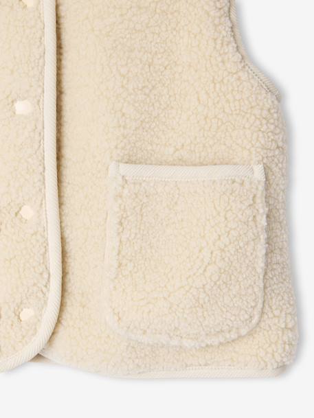 Mouwloos meisjesvest van sherpa pruim+rouge+vanille - vertbaudet enfant 
