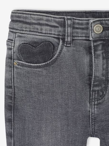 Slim meisjesjeans smal denimgrijs+donkerblauw+gebleekt denim+grijs+middenblauw - vertbaudet enfant 