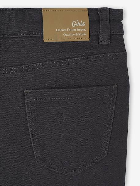 Slim fit medium MorphologiK meisjesbroek antraciet+roze (poederkleur) - vertbaudet enfant 