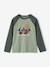 Oeko-Tex® grafisch jongens-T-shirt met raglanmouwen gemêleerd wit+kaki+korstmos+pecannoot - vertbaudet enfant 