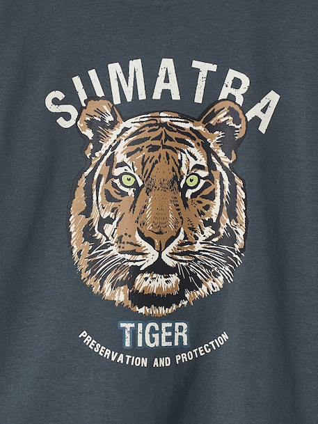 Jongensshirt met grappig dierenmotief dennen+petrolblauw+wit - vertbaudet enfant 