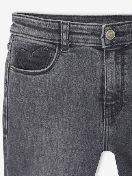 Smalle jeans large meisjes denimgrijs+donkerblauw+gebleekt denim+grijs+middenblauw - vertbaudet enfant 
