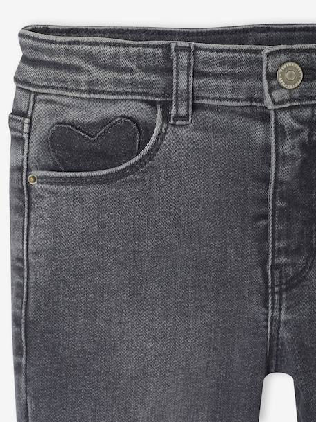 Slim jeans gemiddeld meisjes donkerblauw+gebleekt denim+grijs+middenblauw - vertbaudet enfant 