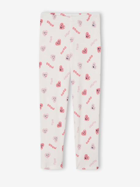 Set van 2 pyjama's in ribstof met hartenprint voor meisjes marineblauw - vertbaudet enfant 