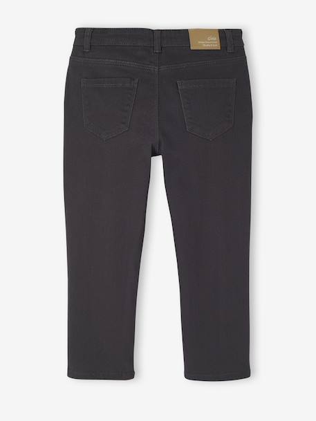 Slim fit wijde meisjesbroek MorphologiK antraciet+roze (poederkleur) - vertbaudet enfant 