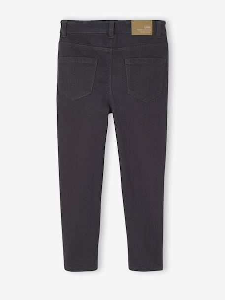 Slim meisjesbroek smalle lichaamsbouw antraciet+roze (poederkleur) - vertbaudet enfant 