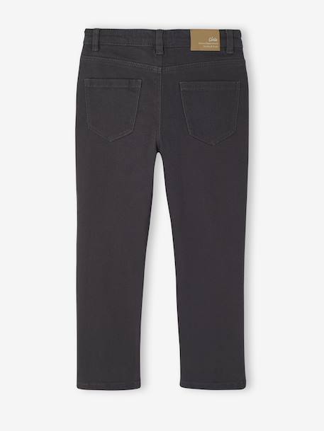 Slim fit medium MorphologiK meisjesbroek antraciet+roze (poederkleur) - vertbaudet enfant 