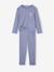 Set van 2 pyjama's in ribstof met hartenprint voor meisjes marineblauw - vertbaudet enfant 