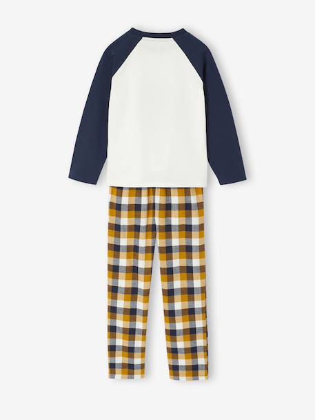 Flanellen jongenspyjama Beer okergeel - vertbaudet enfant 