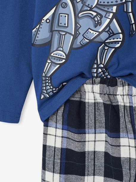 Flanellen jongenspyjama met print Dinosaurus marineblauw - vertbaudet enfant 