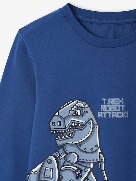 Flanellen jongenspyjama met print Dinosaurus marineblauw - vertbaudet enfant 
